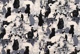 Japanese Fabric Maru Cat and Co - black - 50cm