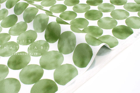 Japanese Fabric Watercolour Spots - green - 50cm