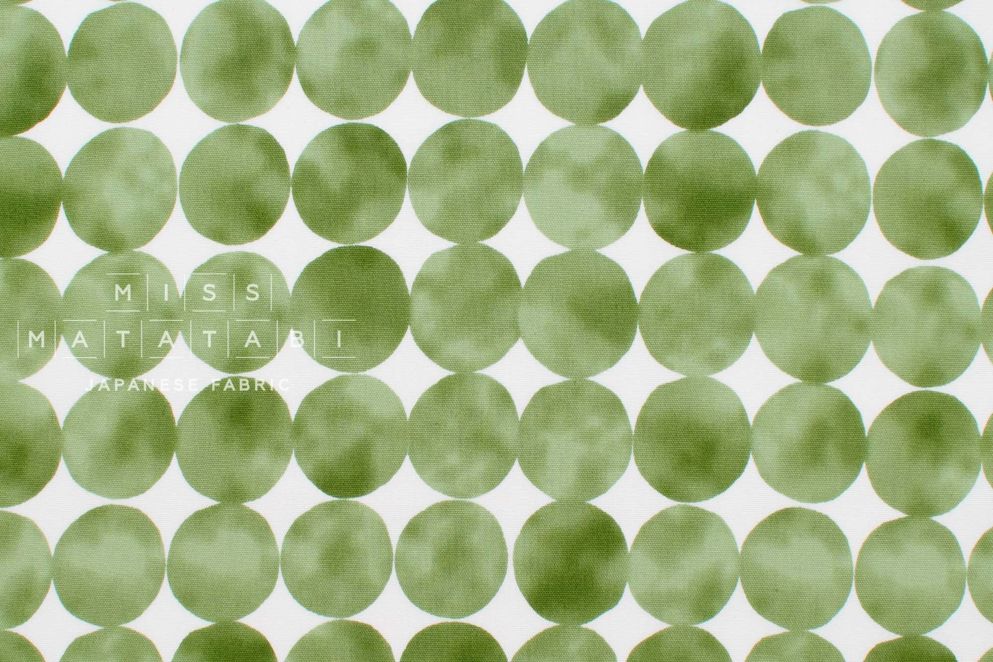 Japanese Fabric Watercolour Spots - green - 50cm