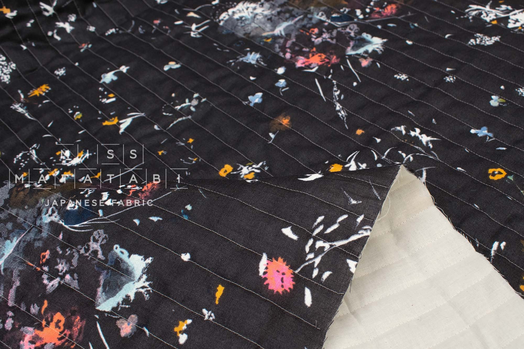 nani IRO Kokka Japanese Fabric ENCOUNTER Quilted Linen - D - 50cm