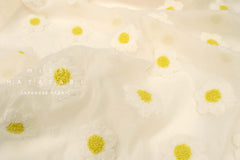Japanese Fabric Punch Needling Style Flower Embroidery - cream - 50cm