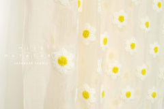 Japanese Fabric Punch Needling Style Flower Embroidery - cream - 50cm