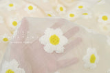 Japanese Fabric Punch Needling Style Flower Embroidery - cream - 50cm