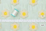 Japanese Fabric Punch Needling Style Flower Embroidery - sage mint - 50cm