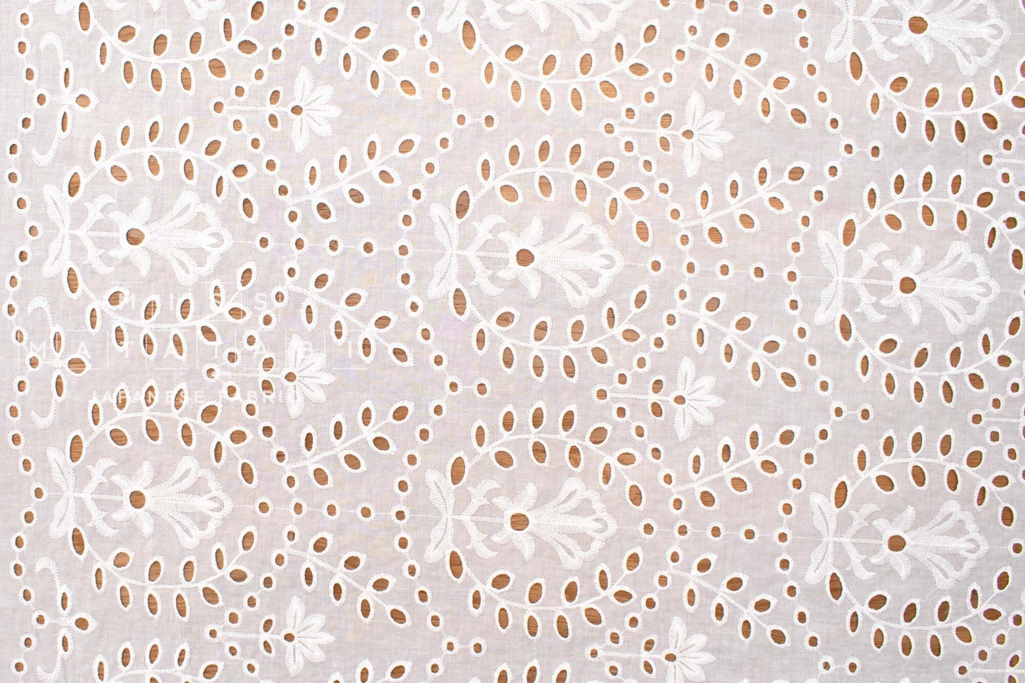 Japanese Fabric Embroidered Eyelet Flowers - 50cm