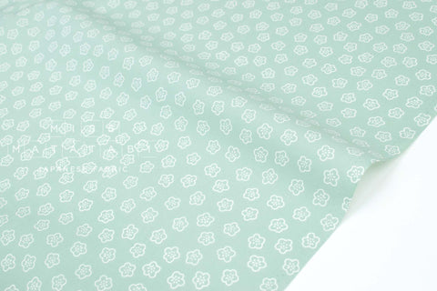 Japanese Fabric Little Ume - green blue - 50cm