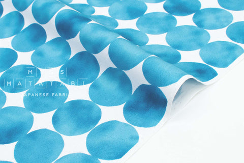 Japanese Fabric Watercolour Spots - blue - 50cm