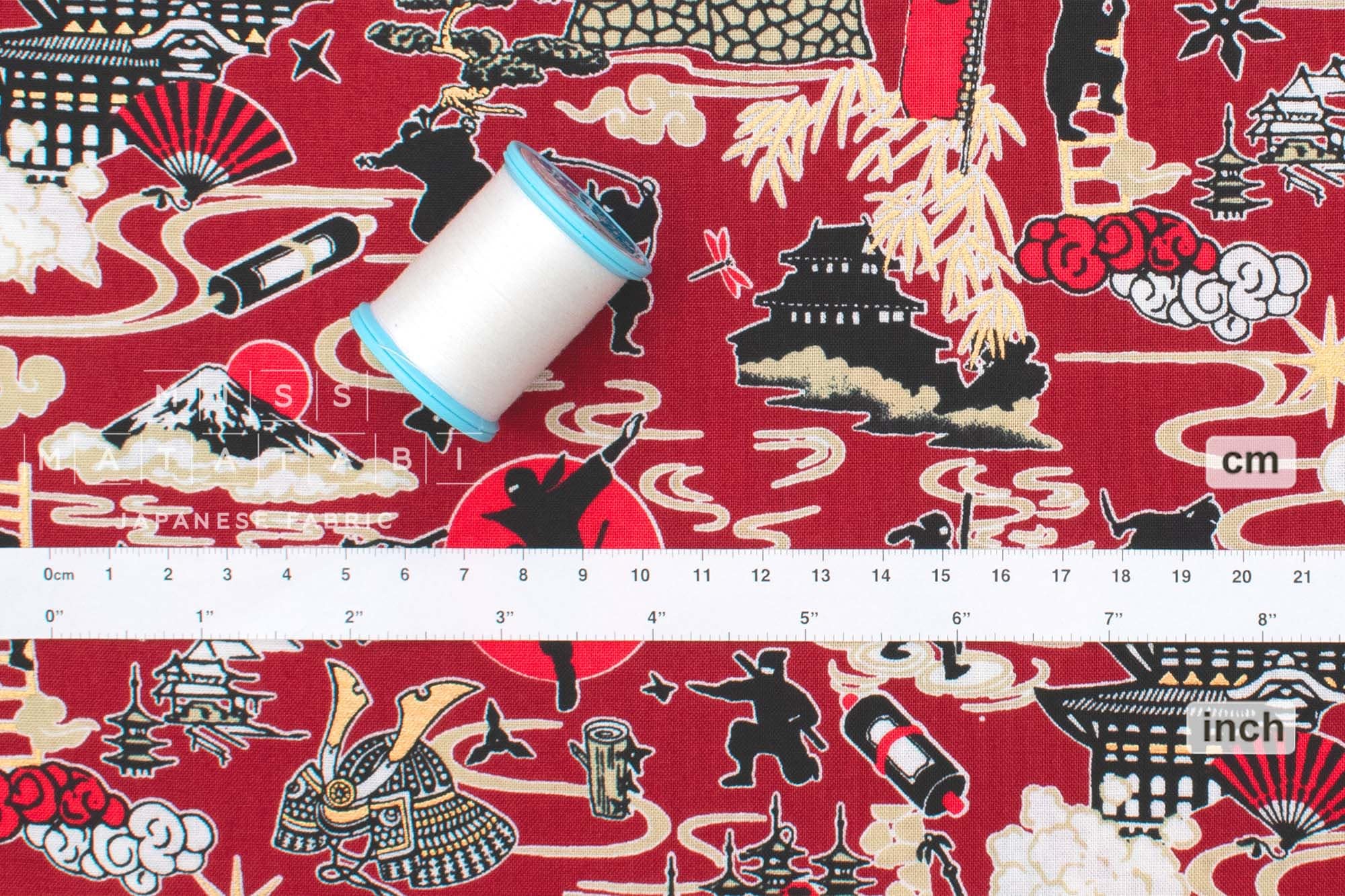 Japanese Fabric Ninja - D metallic gold - 50cm