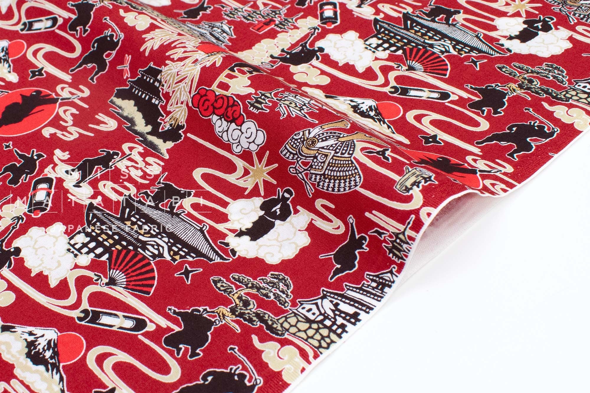 Japanese Fabric Ninja - D metallic gold - 50cm