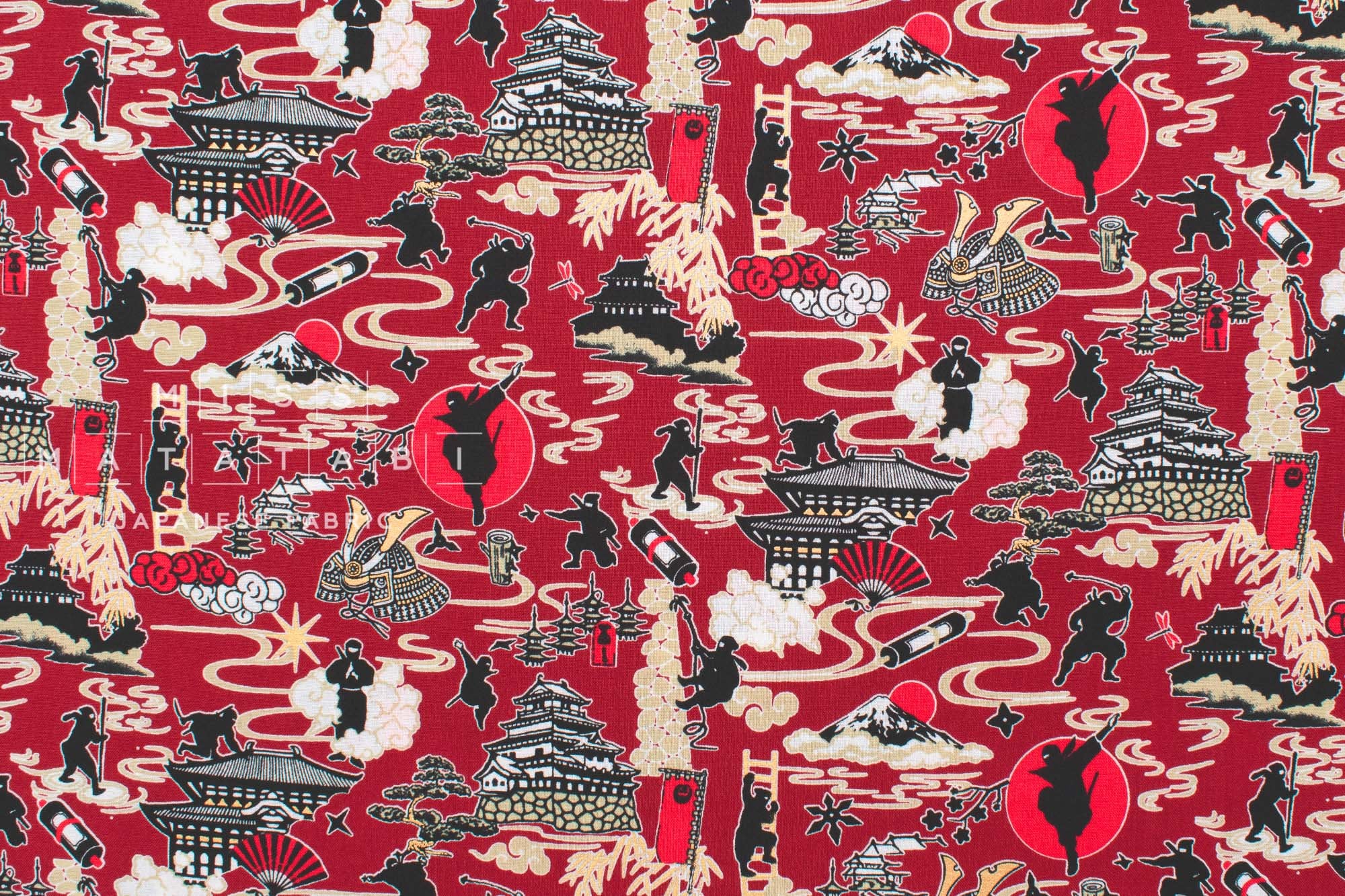 Japanese Fabric Ninja - D metallic gold - 50cm