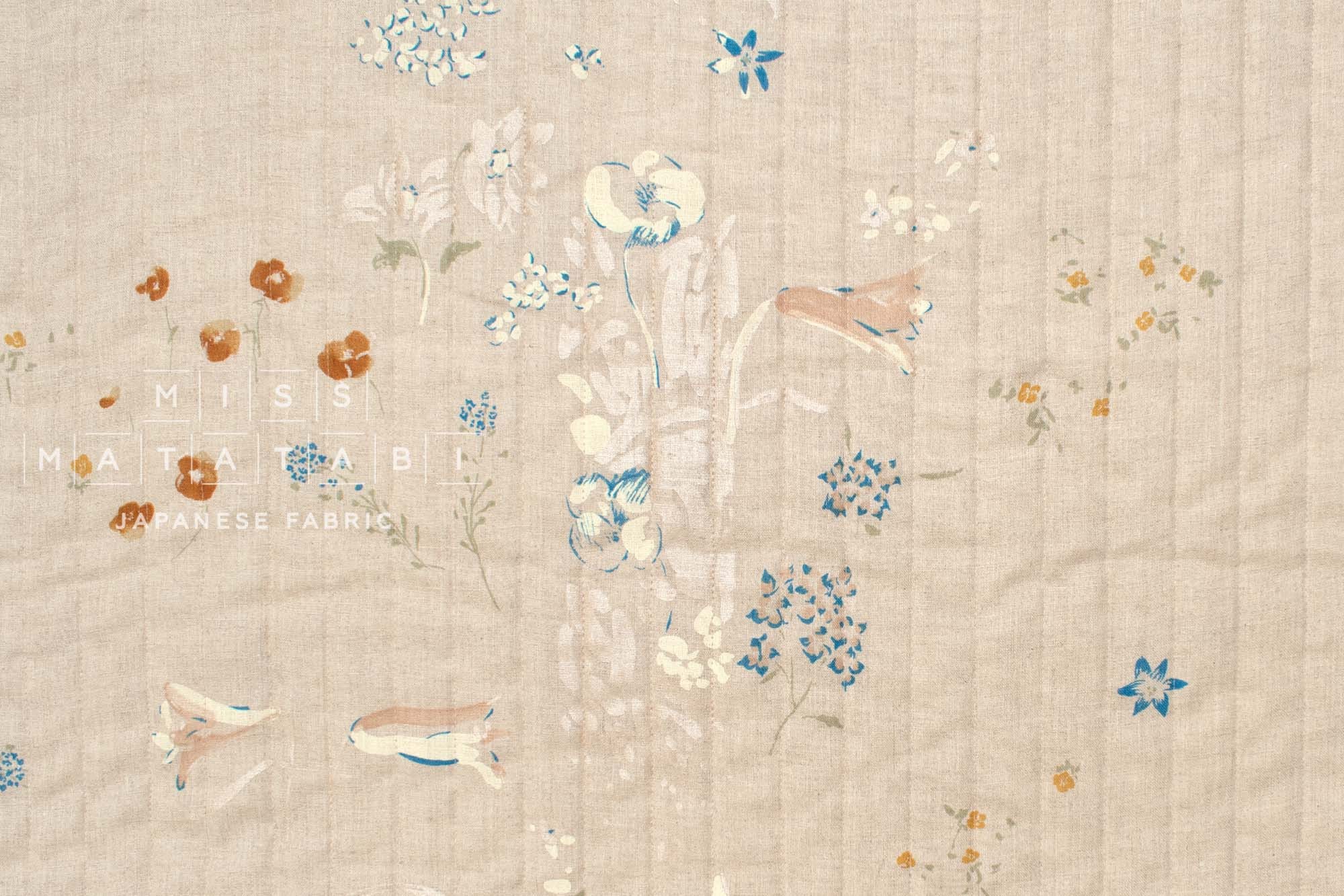 nani IRO Kokka Japanese Fabric PAL Quilted Linen - C - 50cm