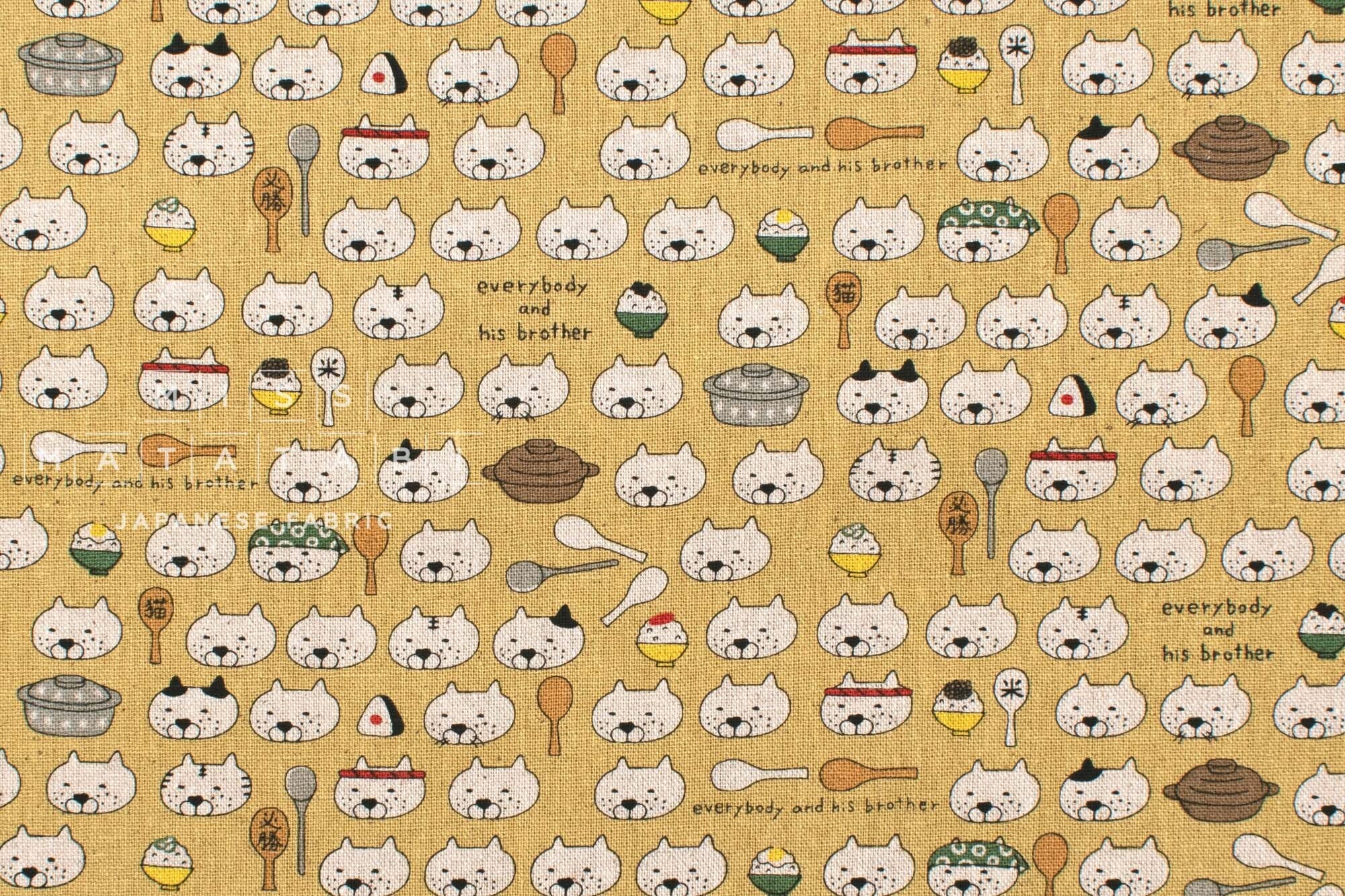 Japanese Fabric Everybody And His Brother Cats - D - 50cm