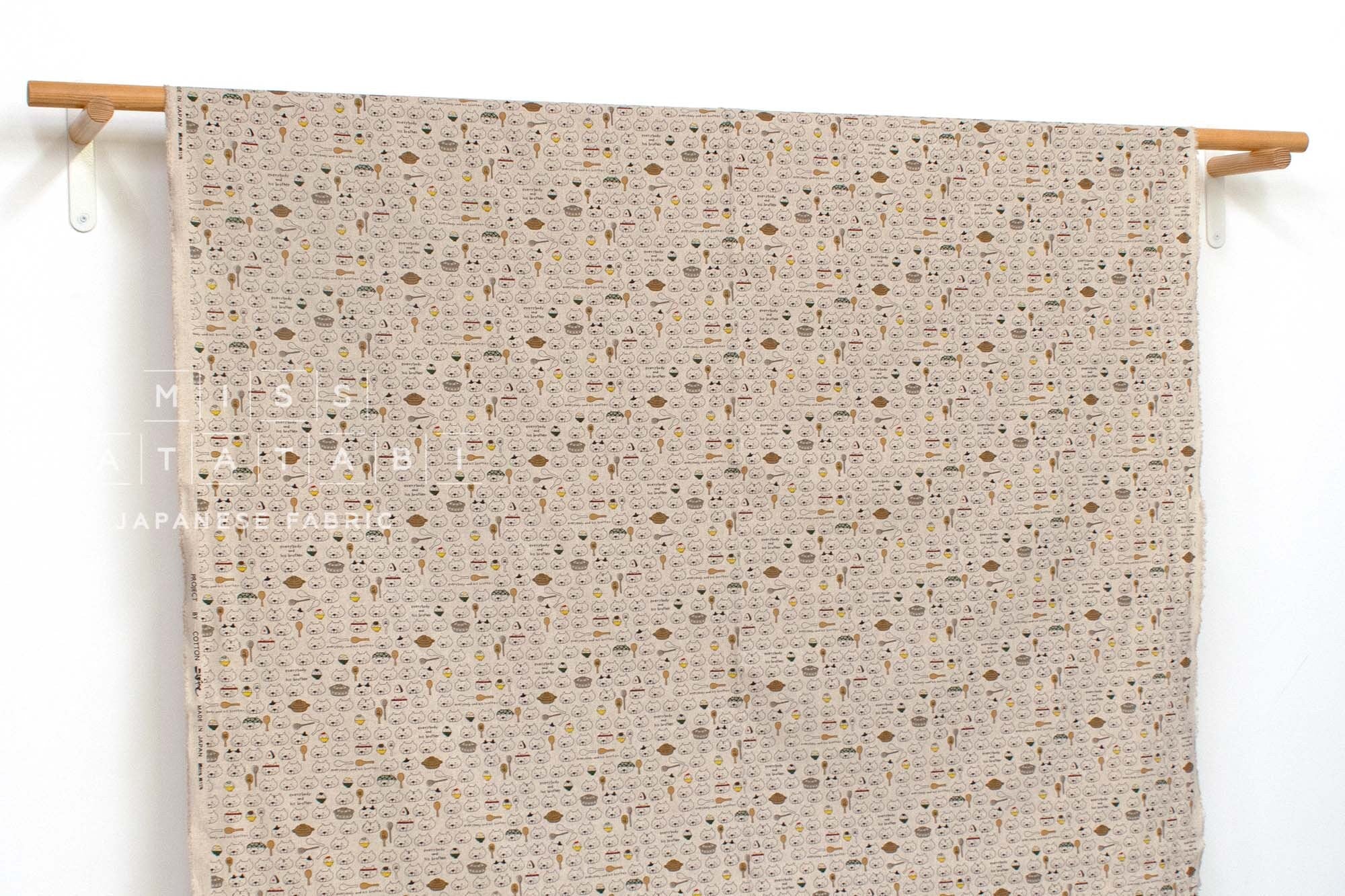 Japanese Fabric Everybody And His Brother Cats - A - 50cm