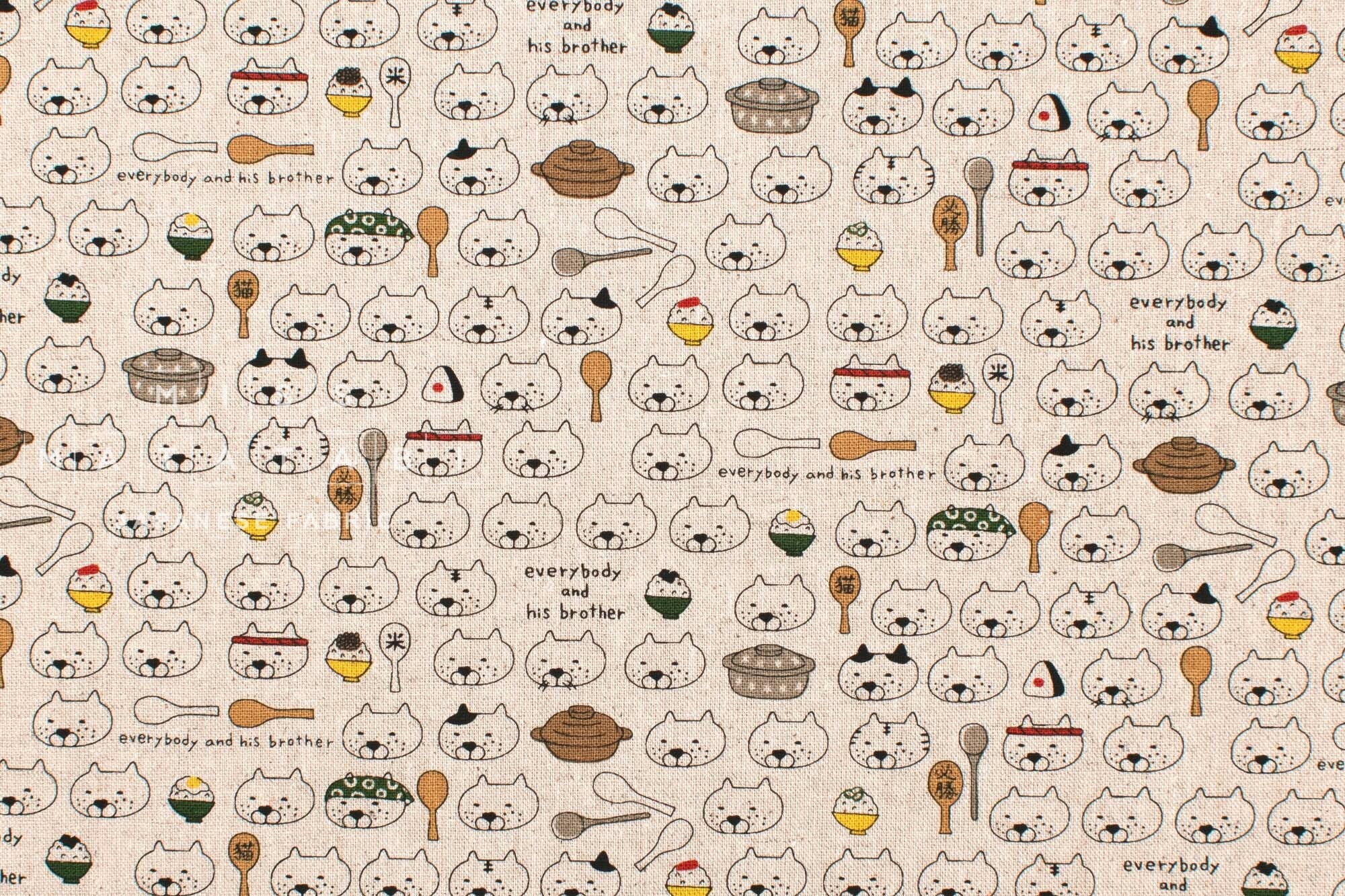 Japanese Fabric Everybody And His Brother Cats - A - 50cm