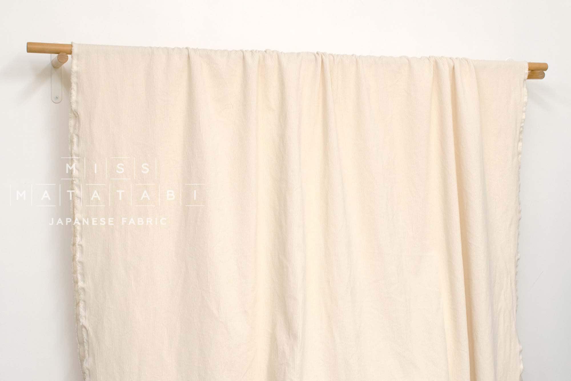 Japanese Fabric Shokunin Collection Yarn-dyed Kotohiradaki Corduroy - cream - 50cm