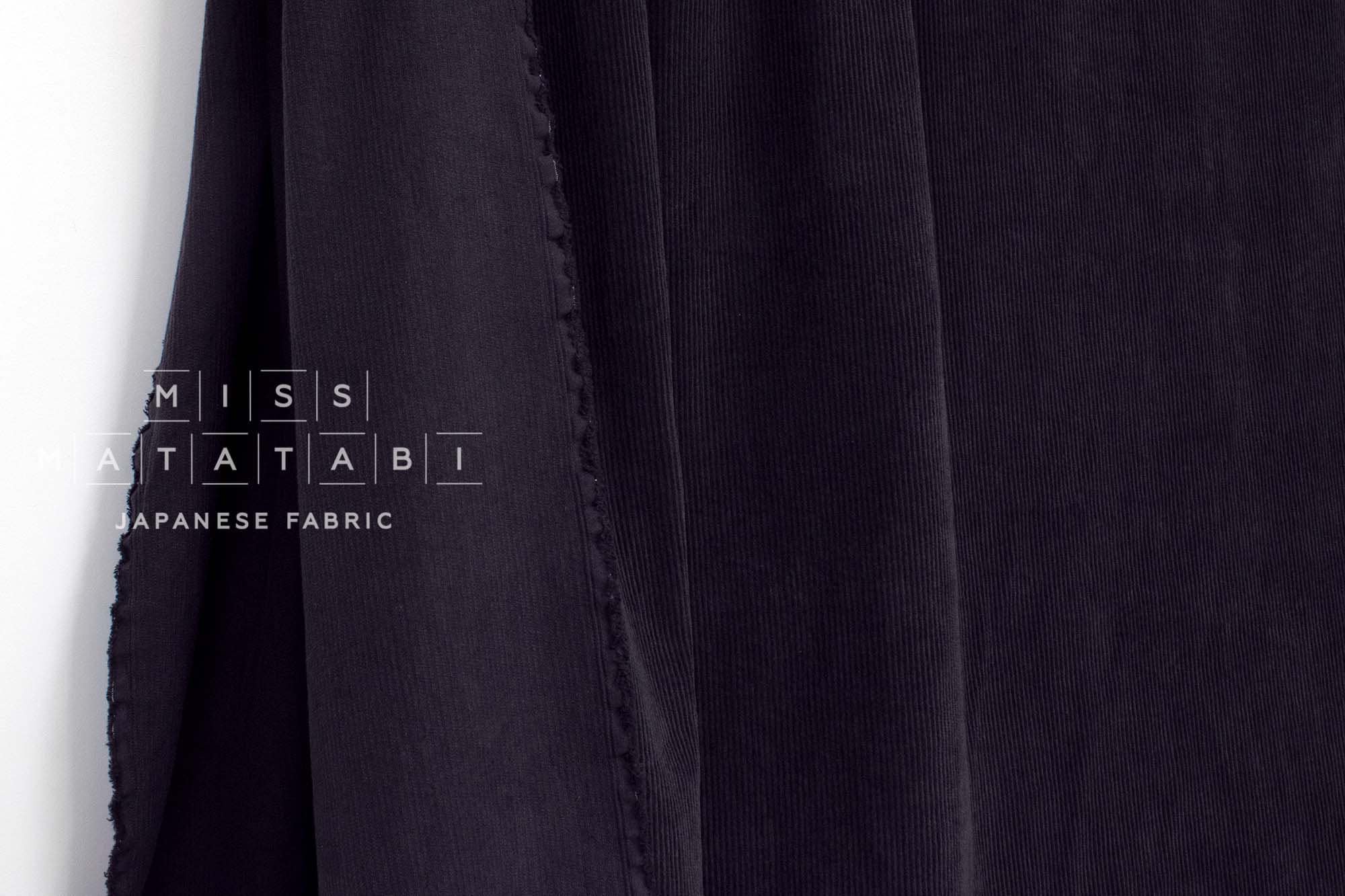 Japanese Fabric Shokunin Collection Yarn-dyed Kotohiradaki Corduroy - dark navy - 50cm