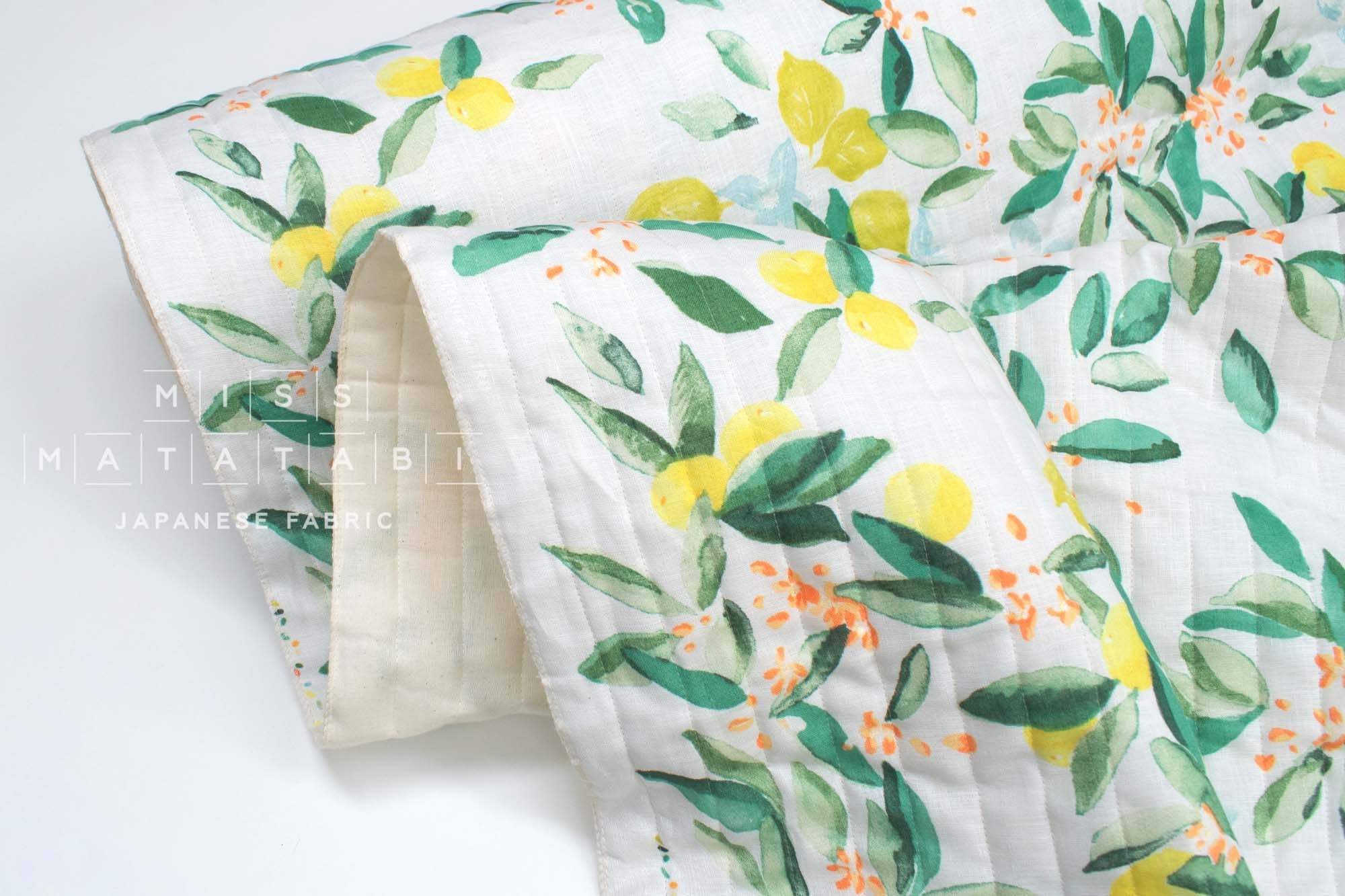 nani IRO Kokka Japanese Fabric MARGO Quilted Linen - A - 50cm