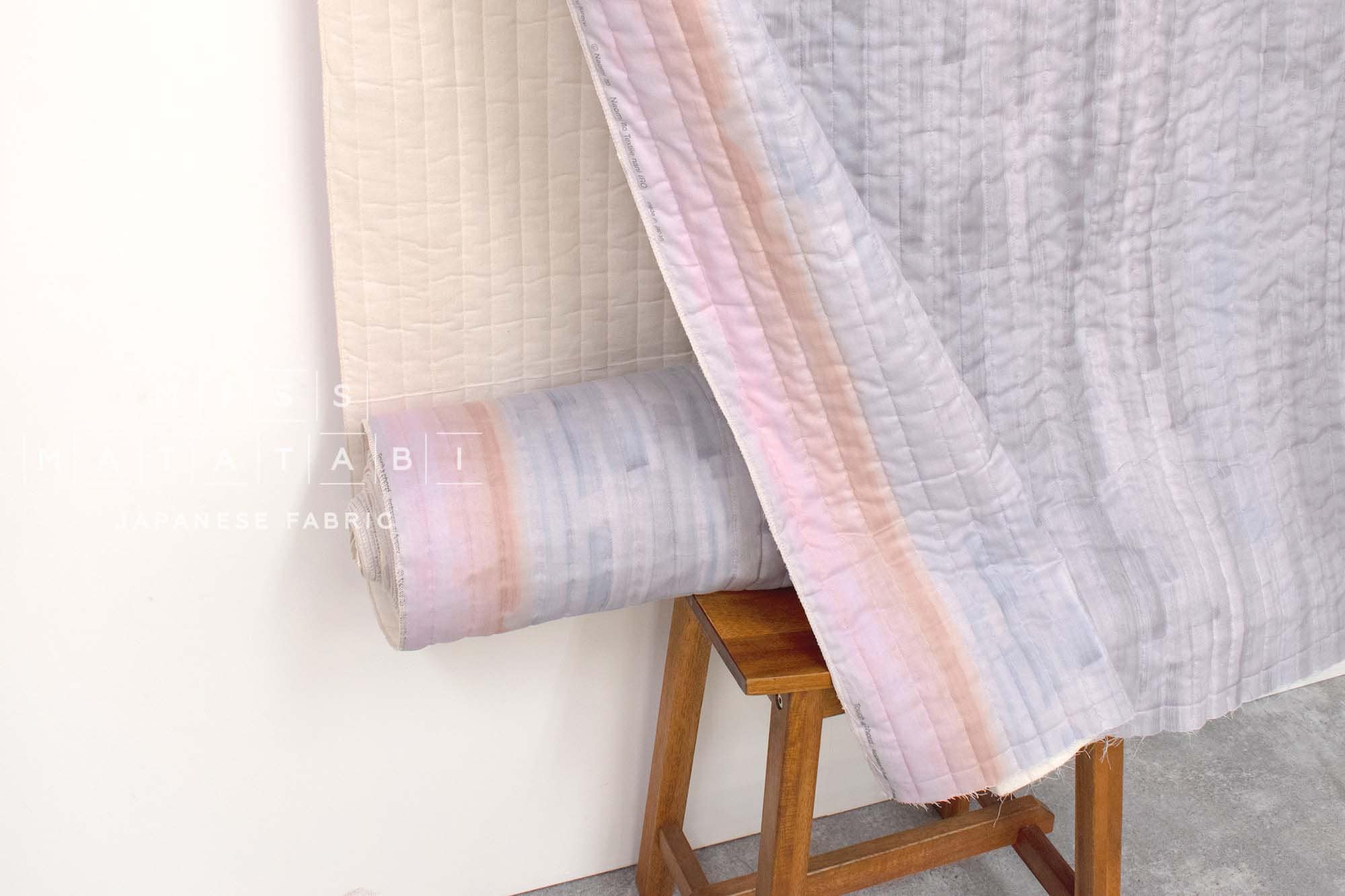 nani IRO Kokka Japanese Fabric - touch a cord kotosen ni fureru - Quilted Organic Double Gauze - A - 50cm
