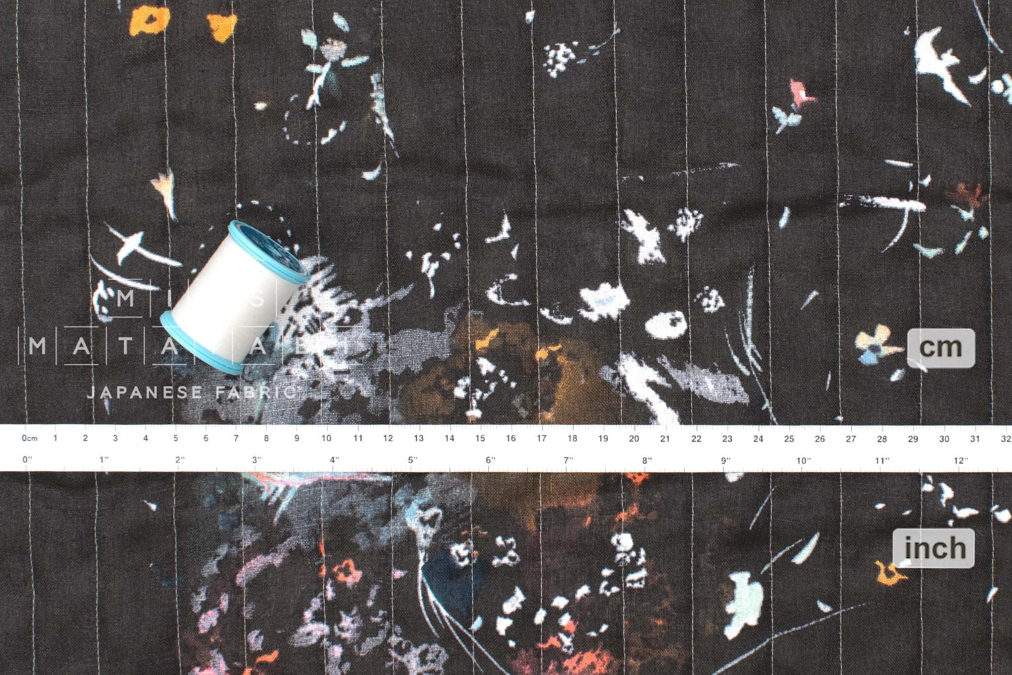 nani IRO Kokka Japanese Fabric ENCOUNTER Quilted Linen - D - 50cm