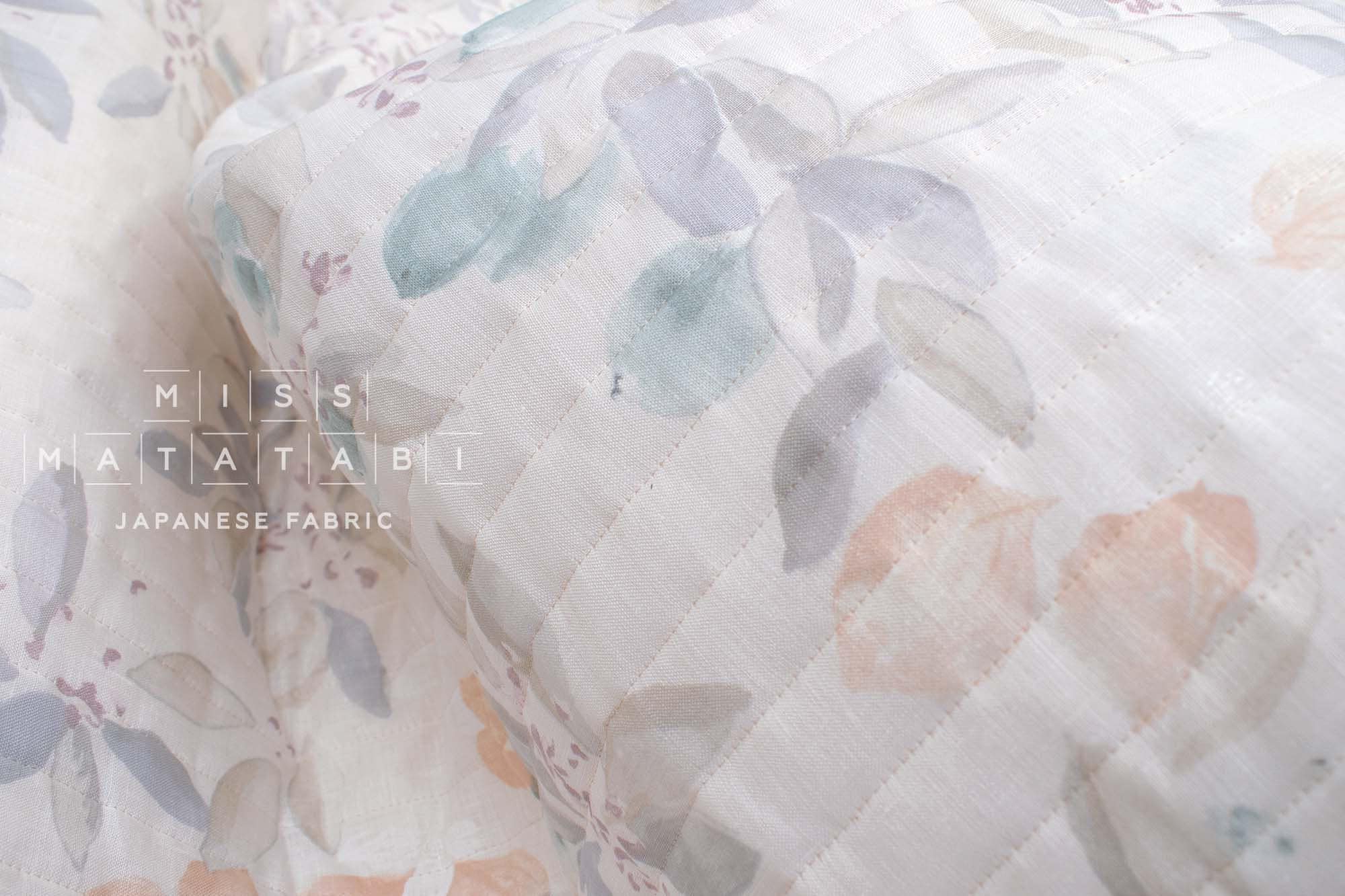 nani IRO Kokka Japanese Fabric MARGO Quilted Linen - C - 50cm