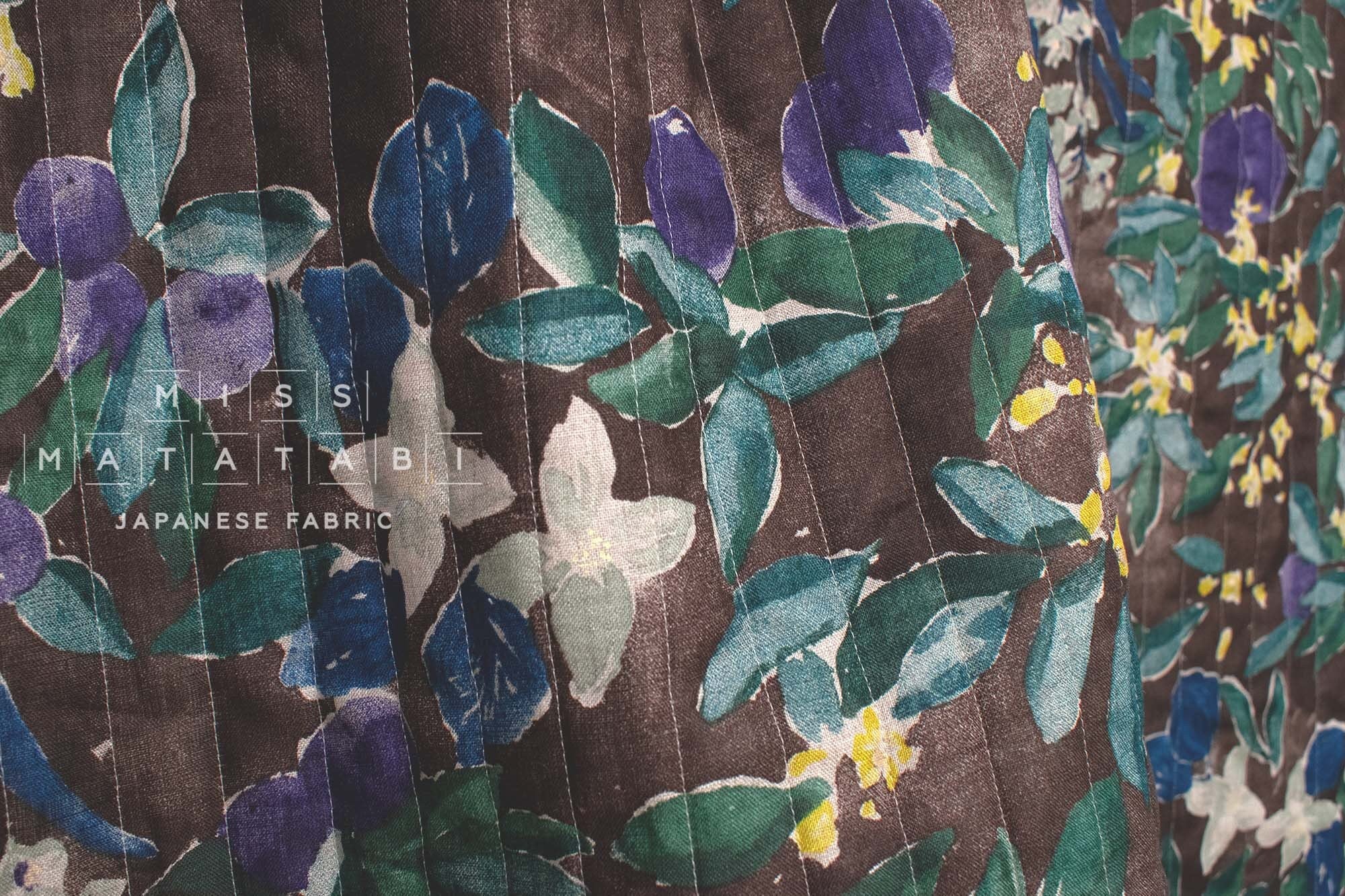 nani IRO Kokka Japanese Fabric MARGO Quilted Linen - D - 50cm