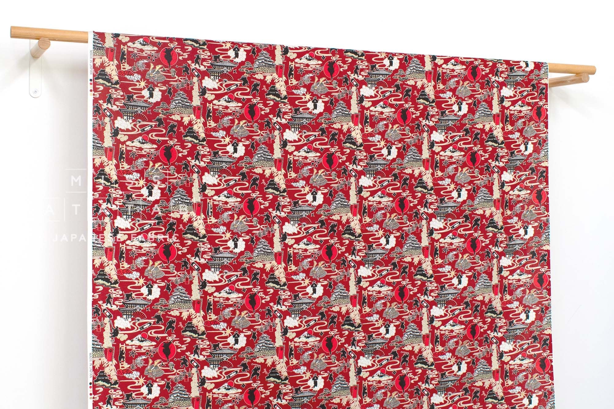 Japanese Fabric Ninja - D metallic gold - 50cm