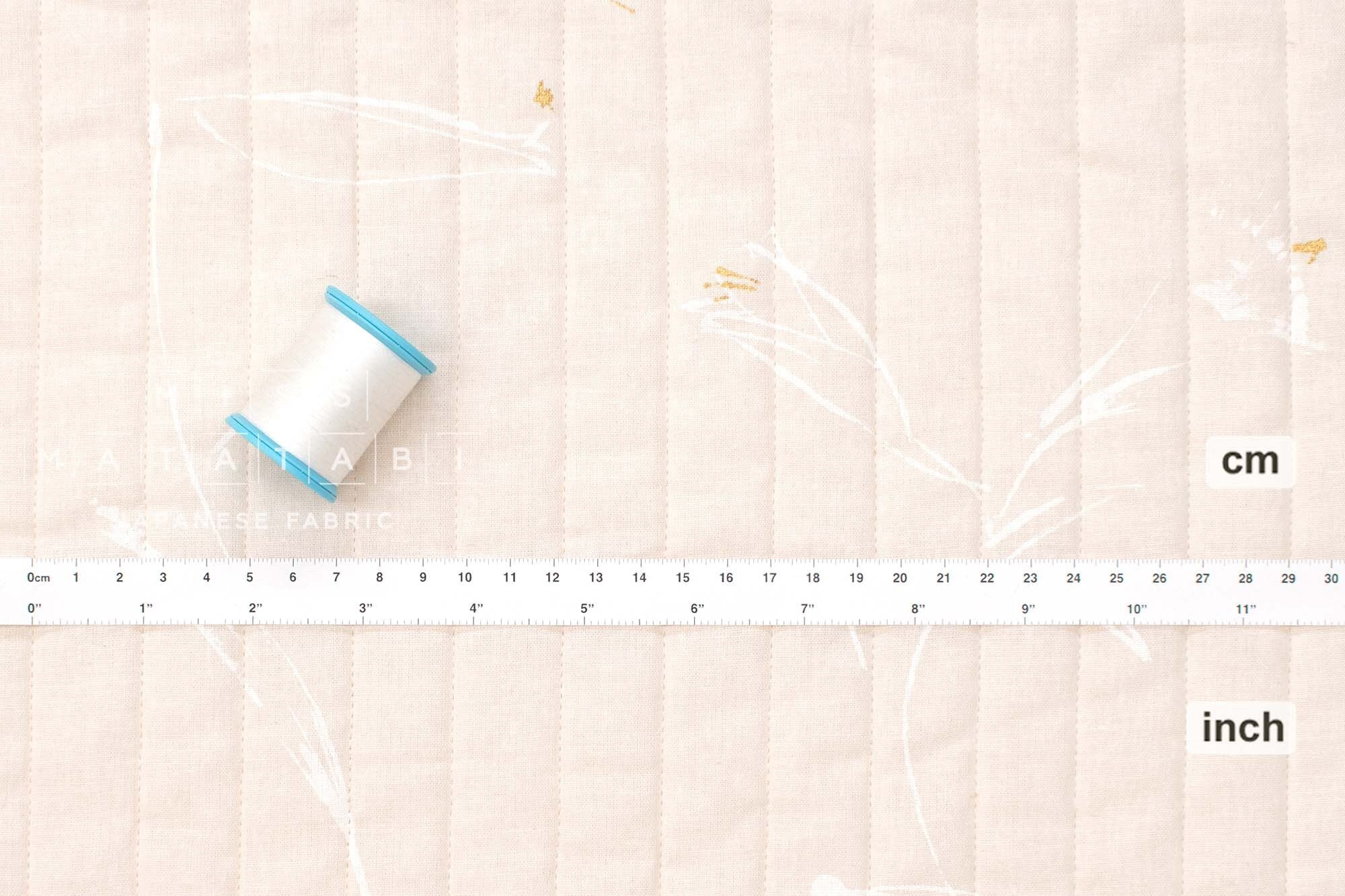 nani IRO Kokka Japanese Fabric GUNSEI Quilted linen blend - D - 50cm