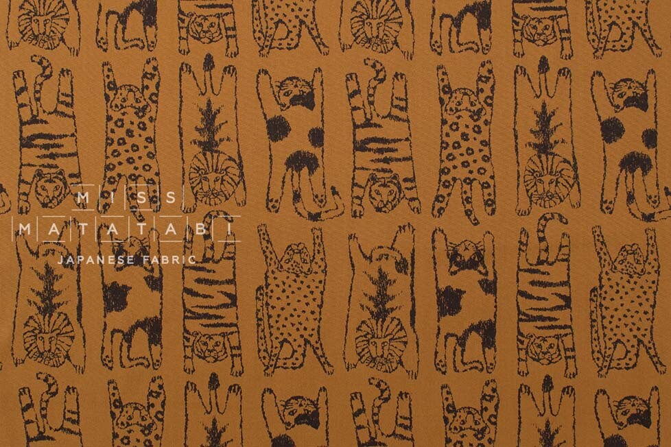 Japanese Fabric Big Cats - B - 50cm
