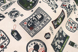Japanese Fabric Vintage Sake Labels - cream - 50cm