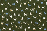 Japanese Fabric Corduroy Cats and Pindots - D - 50cm