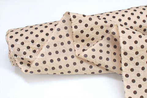 DEADSTOCK Japanese Fabric Dotty Ripple - milk tea - 50cm