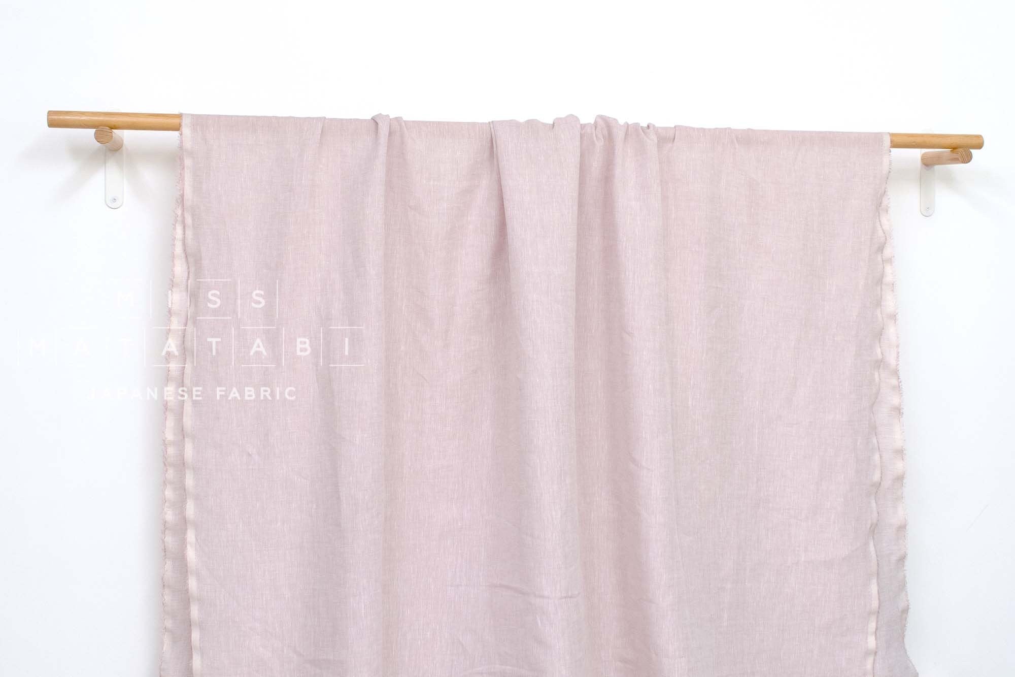 DEADSTOCK Japanese Fabric 100% Linen Chambray - pale pink - 50cm