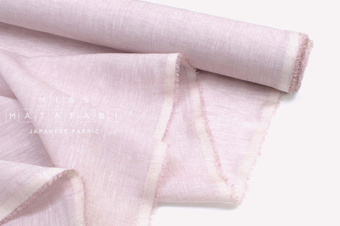 DEADSTOCK Japanese Fabric 100% Linen Chambray - pale pink - 50cm