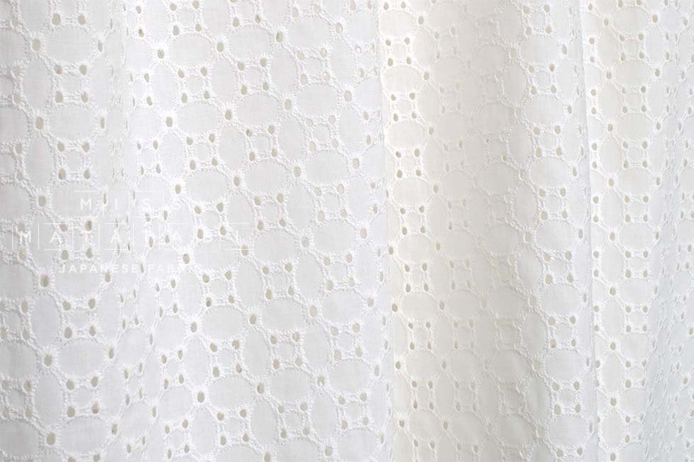 DEADSTOCK Japanese Fabric Embroidered Eyelet - cream - 50cm