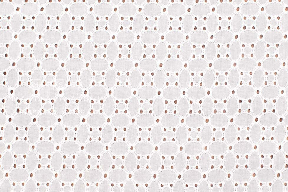 DEADSTOCK Japanese Fabric Embroidered Eyelet - cream - 50cm