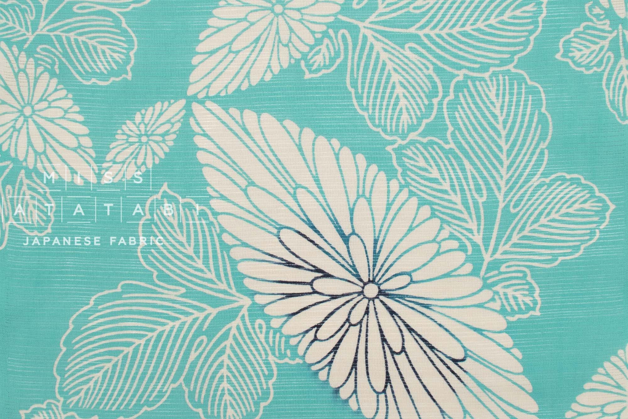 Shokunin Collection Hand-printed Chusen Japanese Yukata Fabric - Shippokiku - 50cm