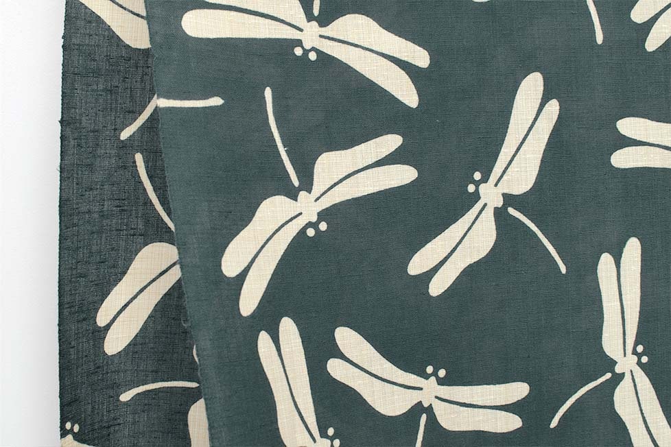 Shokunin Collection Hand-printed Chusen Japanese Yukata Fabric - Tonbo Dragonfly - 50cm