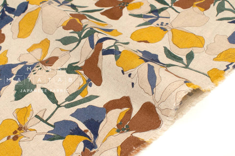 Japanese Fabric Nikola Floral Linen Blend - A - 50cm