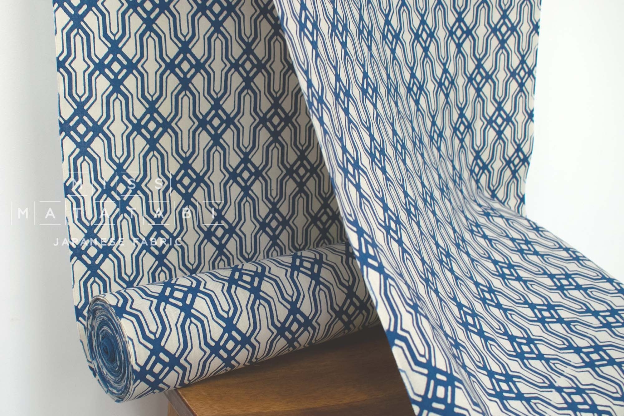 Shokunin Collection Hand-printed Chusen Japanese Yukata Fabric - Kawari Koushi - 50cm