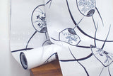 Shokunin Collection Hand-printed Chusen Japanese Yukata Fabric - Uchiwa Fan - 50cm