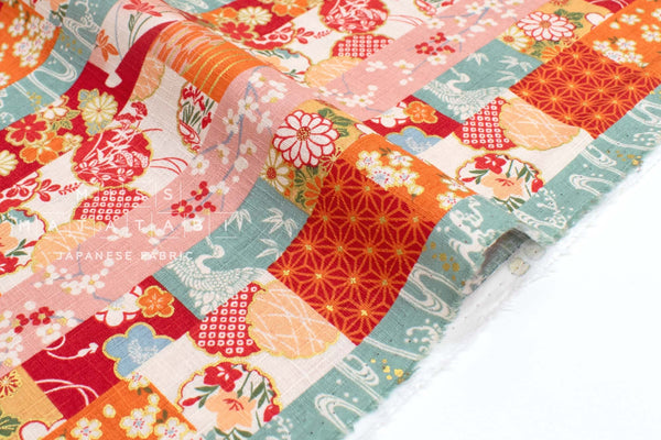 Japanese Fabric Parts of Japan - orange - 50cm