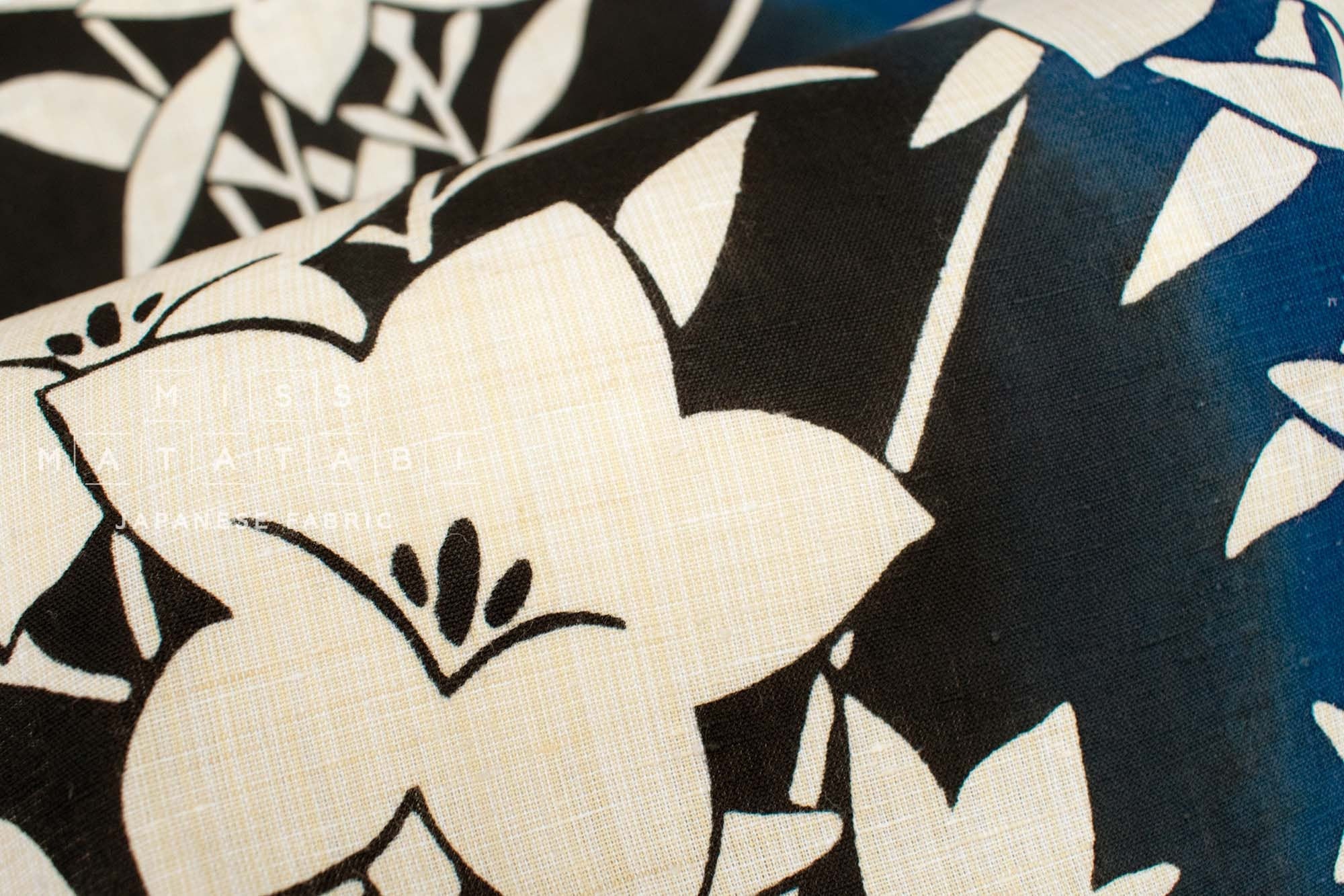 Shokunin Collection Hand-printed Chusen Japanese Yukata Fabric - Kikyou - 50cm