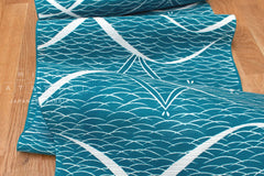 Shokunin Collection Hand-printed Chusen Japanese Yukata Fabric - Kamome Seagulls - 50cm
