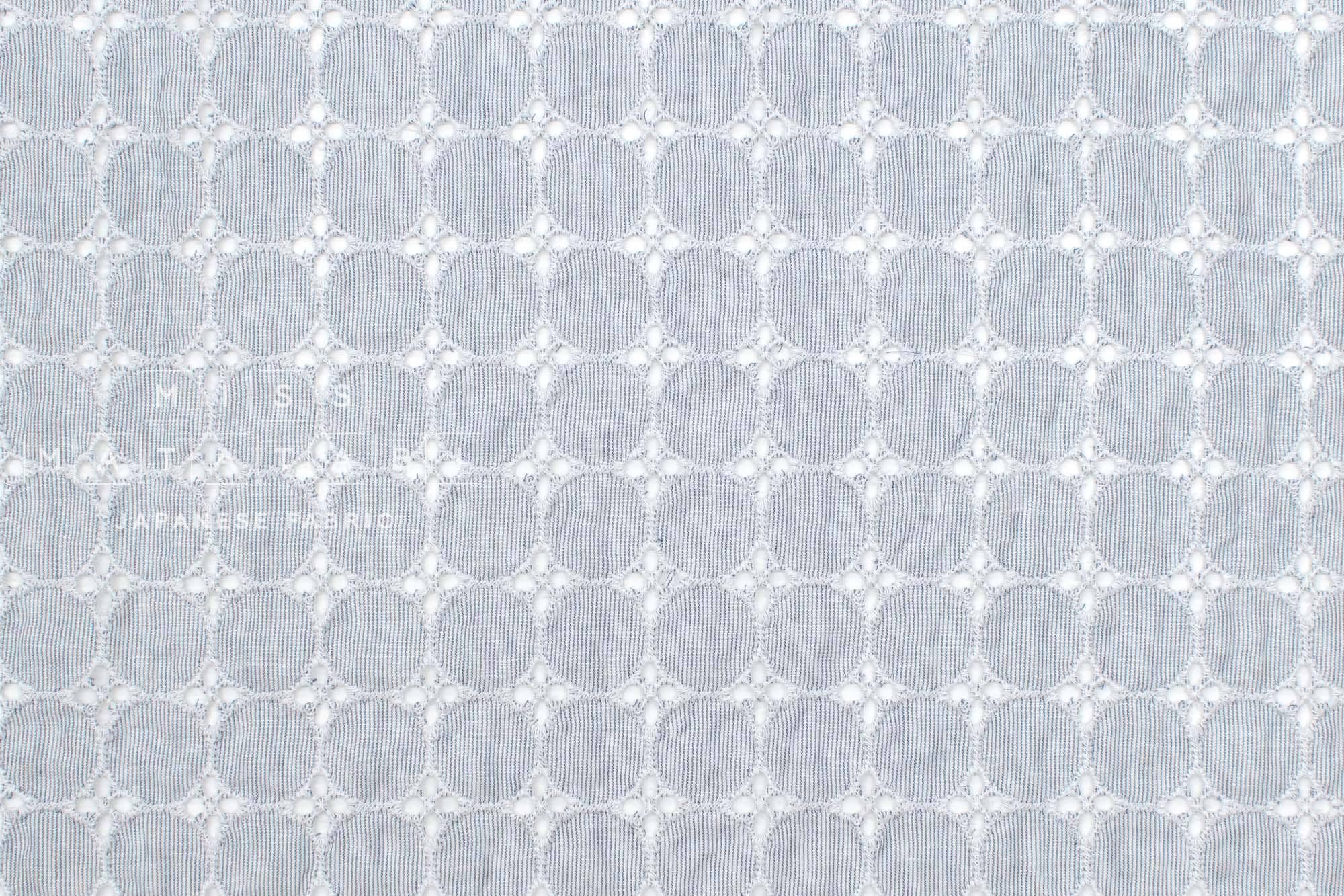 Japanese Fabric Embroidered Eyelet Cotton Lawn - June - 50cm