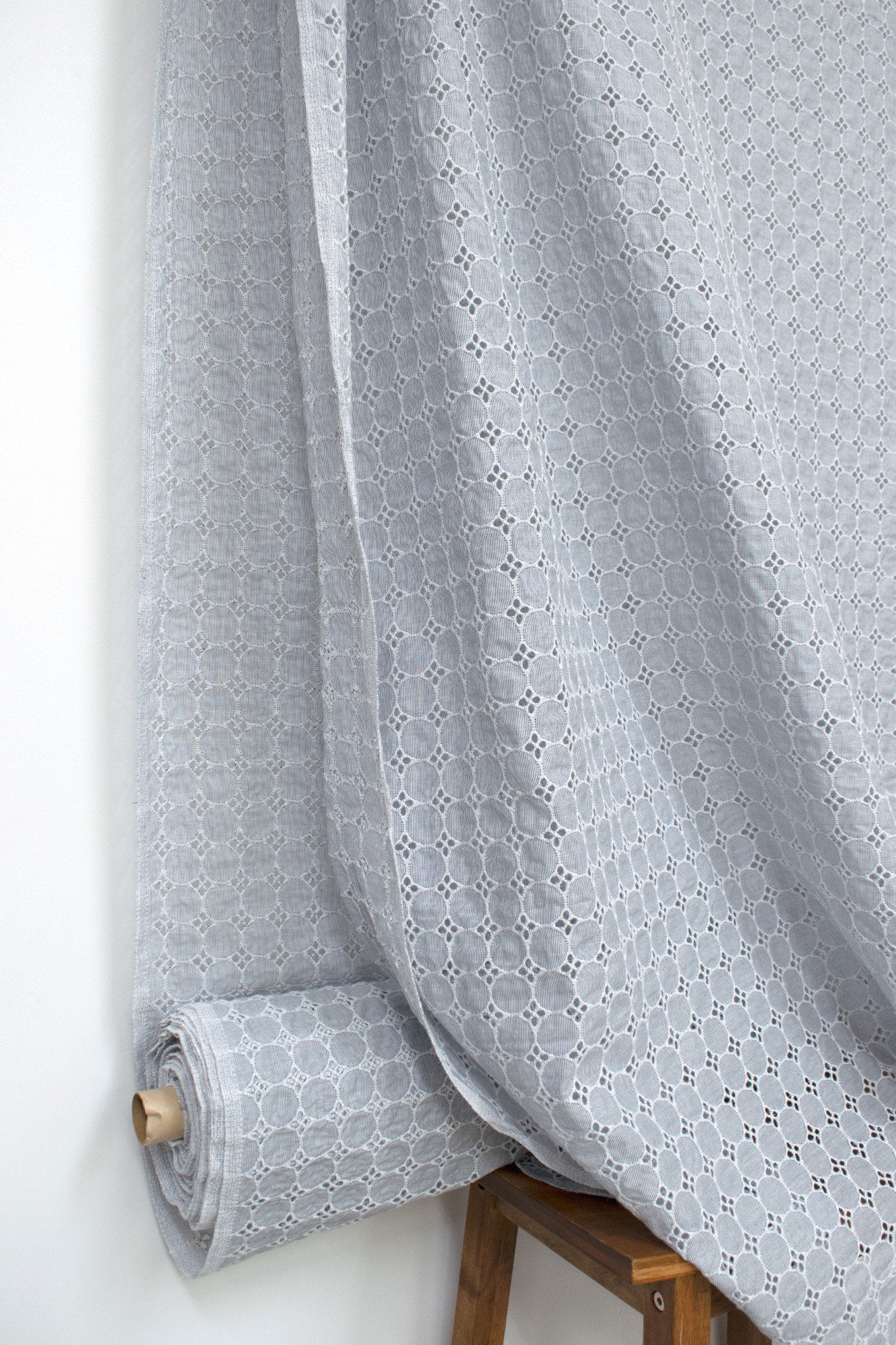 Japanese Fabric Embroidered Eyelet Cotton Lawn - June - 50cm