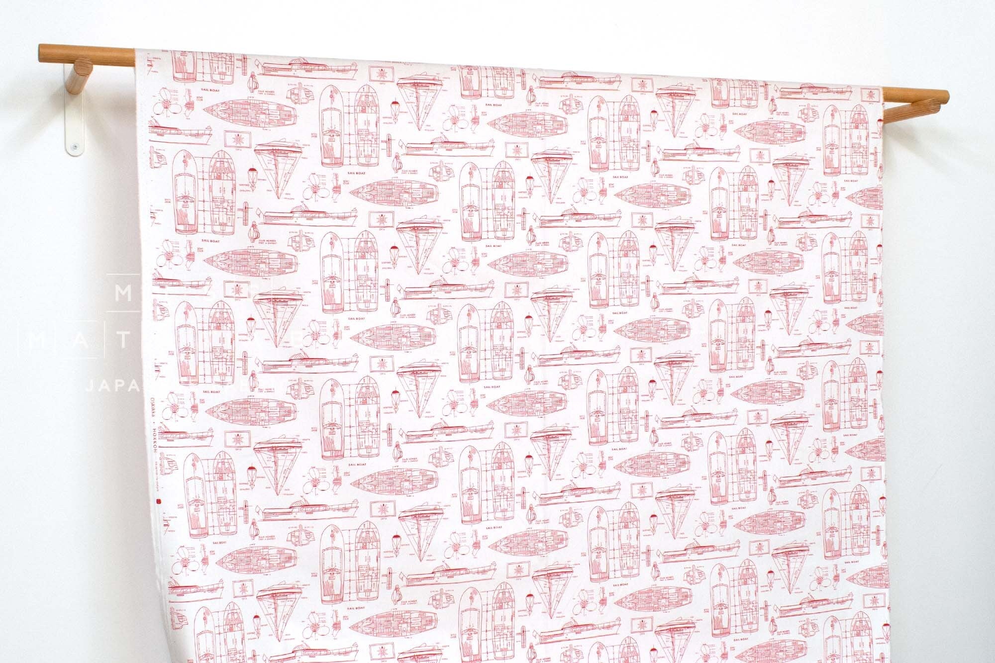 Japanese Fabric Sail Boat Plans - red - 50cm