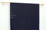 Japanese Fabric Embroidered Cotton Double Gauze - Julia - almost black navy blue 50cm