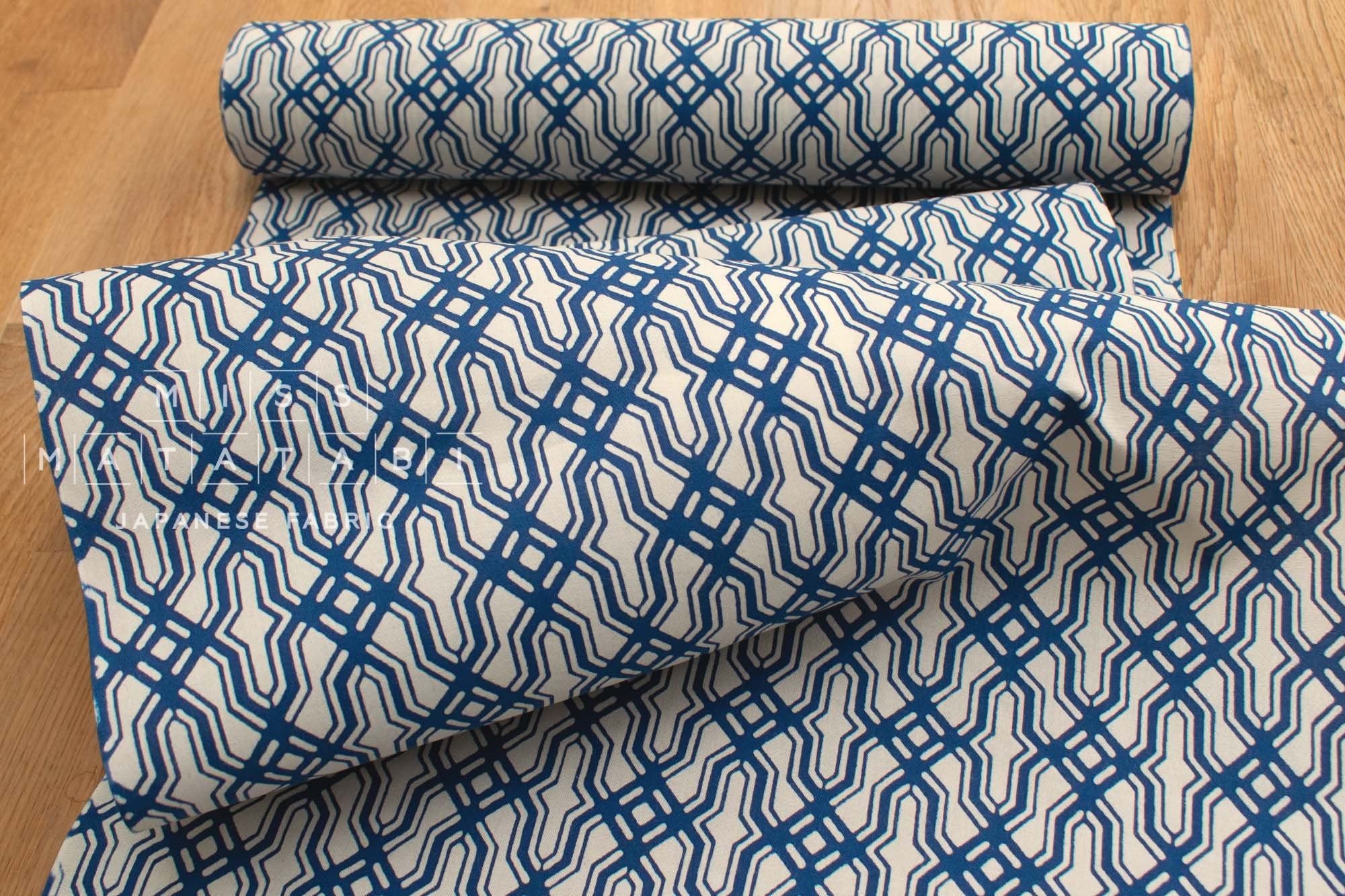 Shokunin Collection Hand-printed Chusen Japanese Yukata Fabric - Kawari Koushi - 50cm