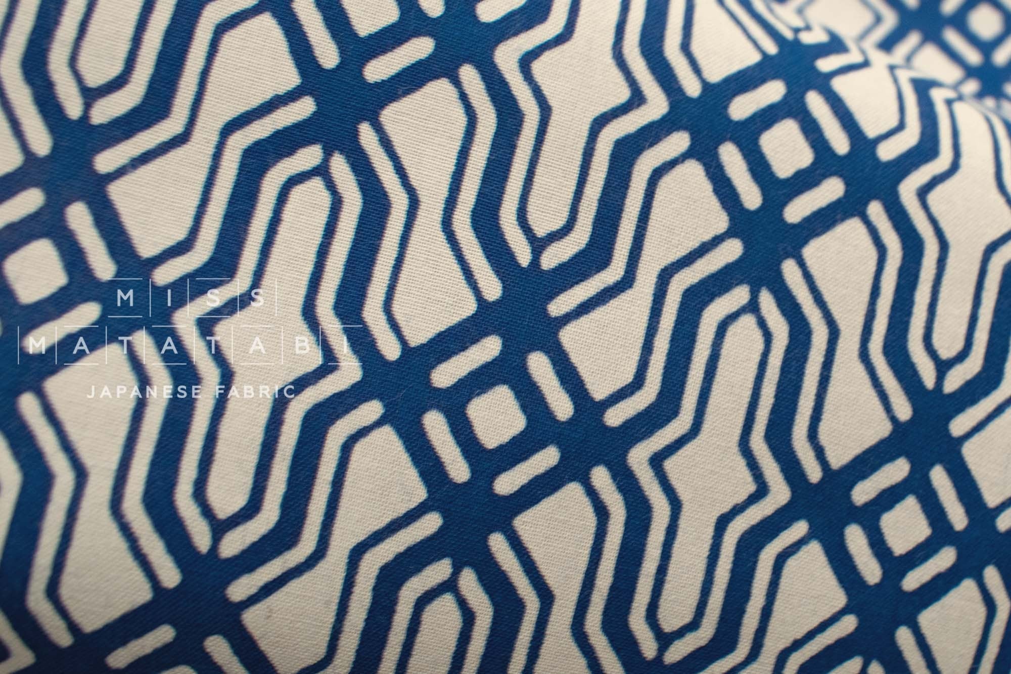 Shokunin Collection Hand-printed Chusen Japanese Yukata Fabric - Kawari Koushi - 50cm