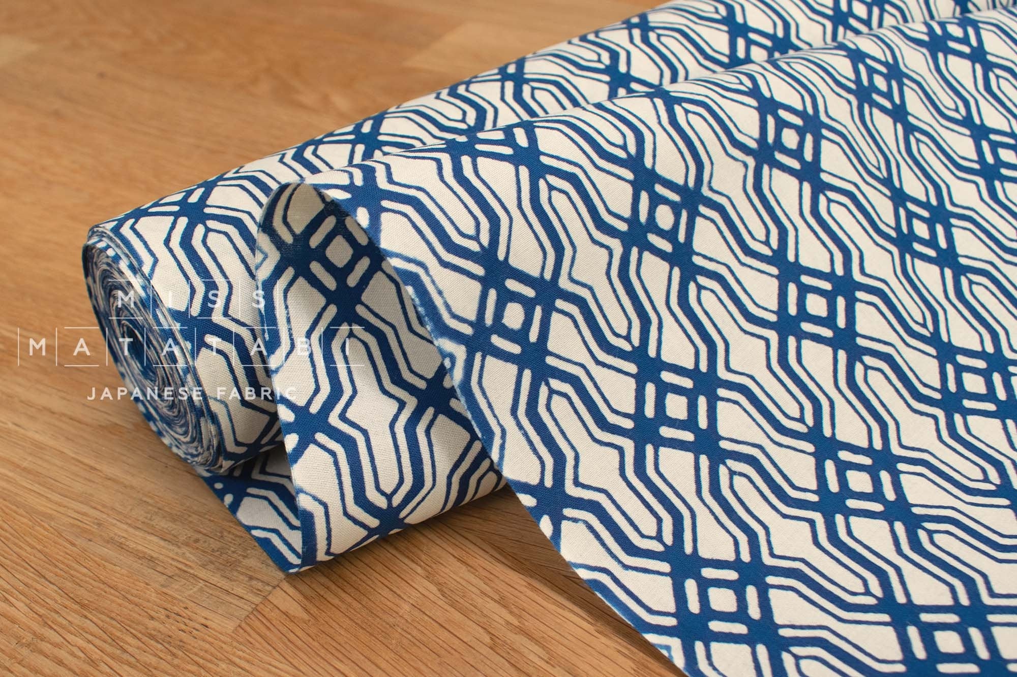 Shokunin Collection Hand-printed Chusen Japanese Yukata Fabric - Kawari Koushi - 50cm